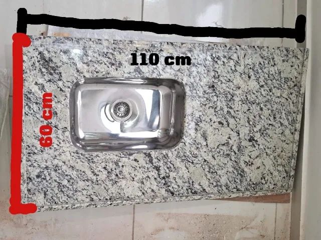 Pia de inox com mármore  - Foto 4