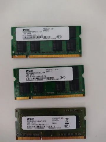 Memórias para Notebook DDR2 e DDR3 (cada)