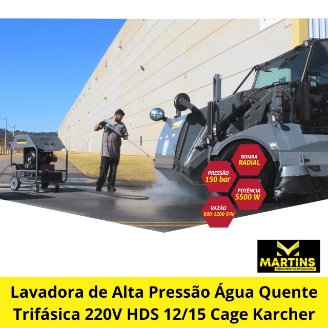 Lavadora de Alta Pressão Água Quente Trifásica 220V HDS 12/15 Cage Karcher - Foto 2
