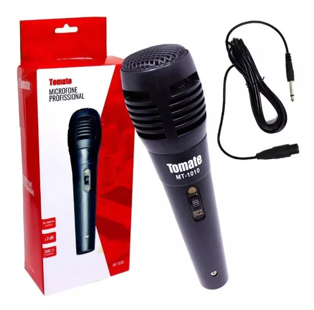 Microfone Profissional com Fio 3m MT-1010 Tomate - Qualidade de Som- Loja Coimbra Entrega