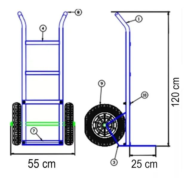 Carrinho Carro Armazém Para Cargas 250kg C/rolamento Metalos - Foto 2
