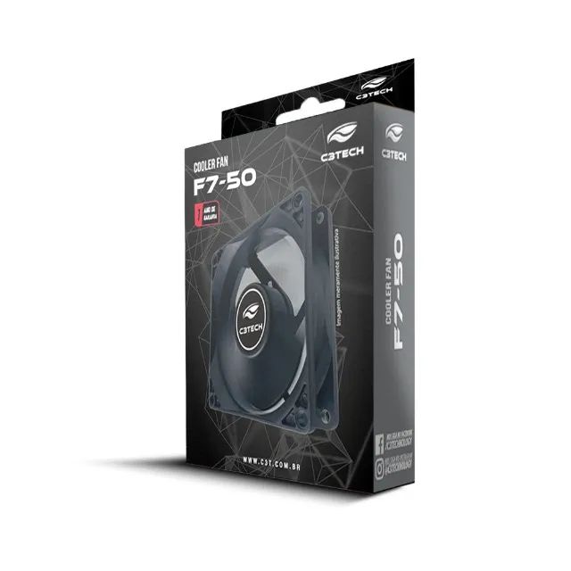 Cooler Fan 80mm C3Tech F7-50BK Black Sem Led *Molex  - WZetta - Foto 2