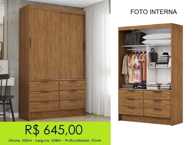 Guarda roupa solteiro - parcelamos sem juros  - Foto 2