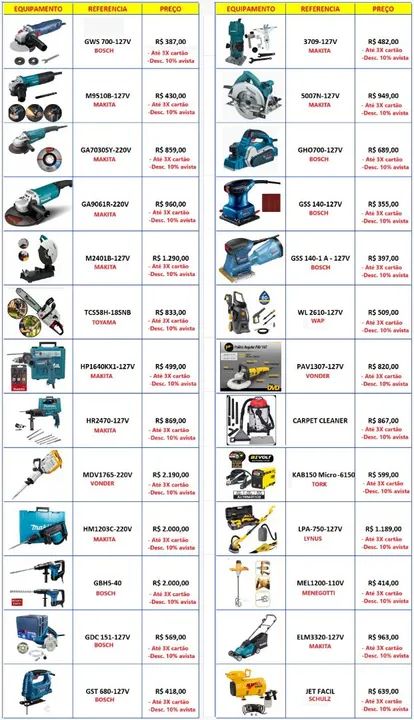 Ferramentas Bosch, Makita - Diversos Modelos a Preços Imbatíveis!