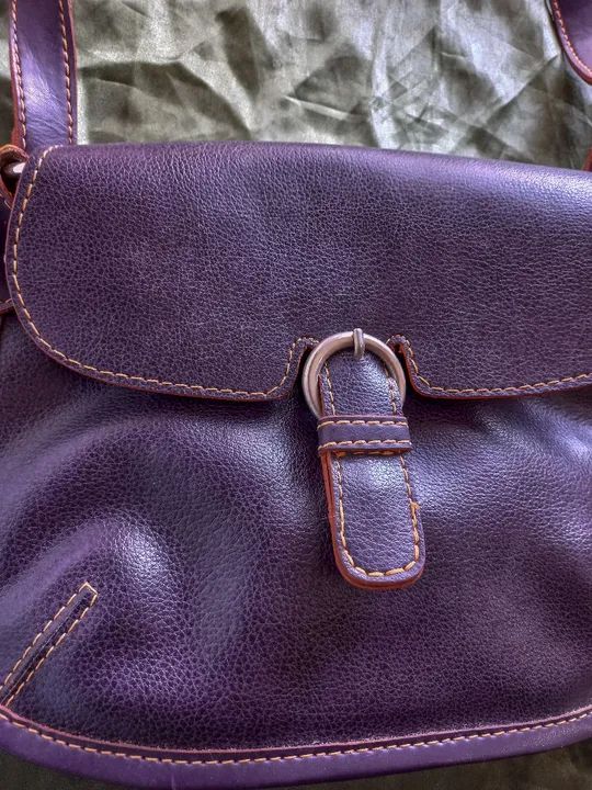 Bolsa de Couro Vintage Roxa  - Foto 2