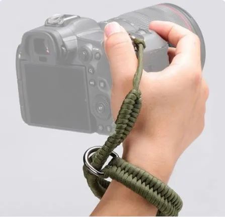 Alça De Pulso P/ Câmeras Fotográficas Hand Wrist Strap (amarelo e preto) - Foto 4