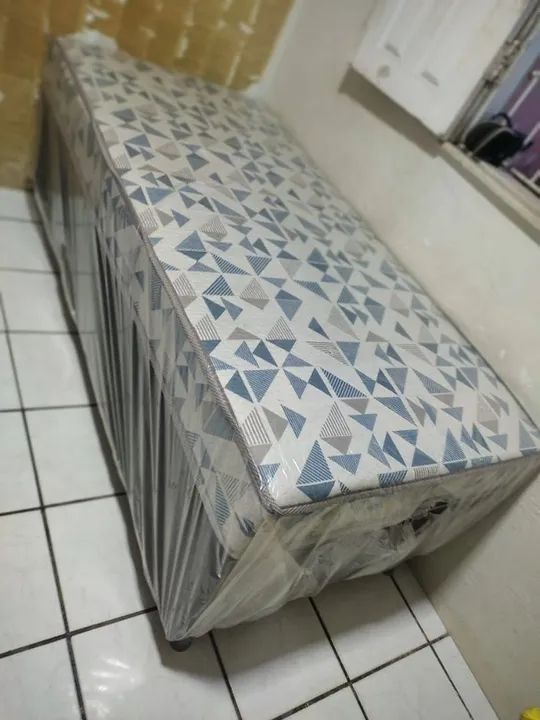Cama Box Solteirão com Colchão Molas Ensacadas - Novo - Foto 3