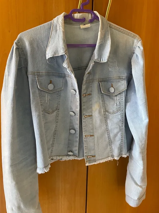 Jaqueta jeans manga princesa