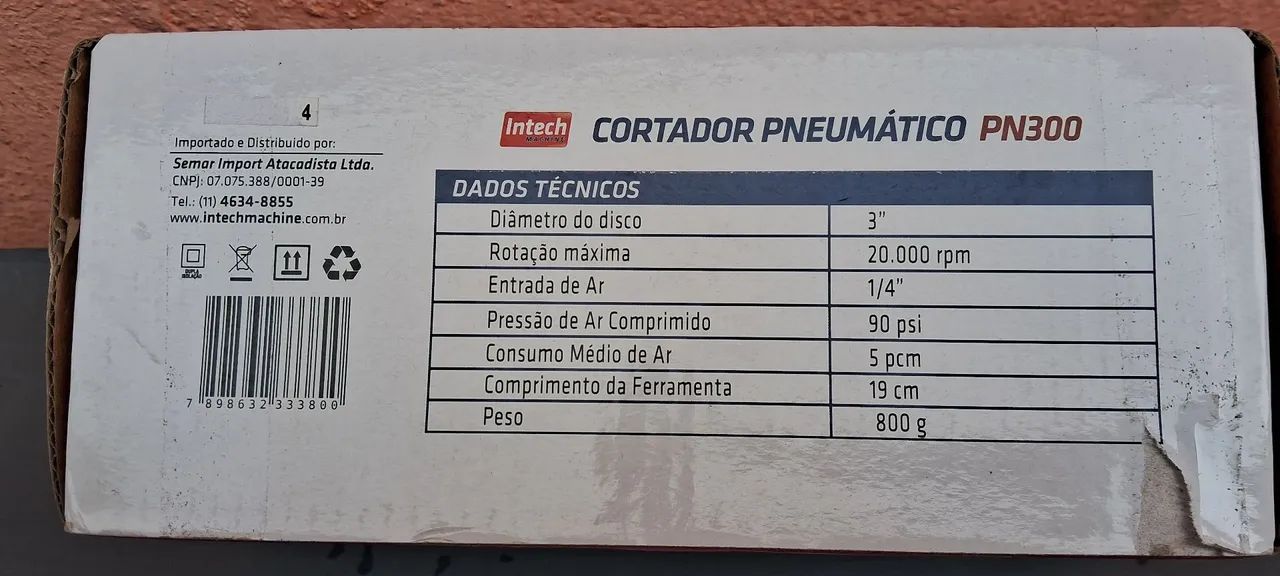 Lixadeira Cortador Pneumático Intech PN300 - Foto 3
