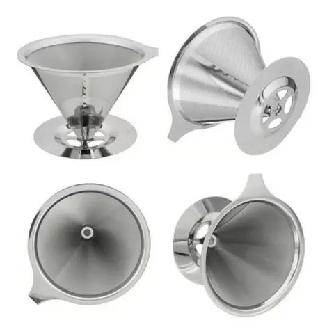 coador filtro de café inox 10x11x12cm 5646 wellmix - Foto 2