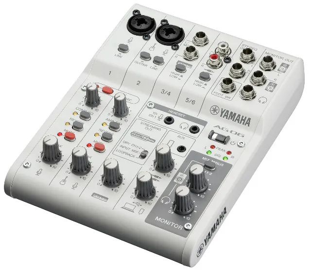 Yamaha AG06MK2 Branca Mesa de Som interface USB 6 canais Live