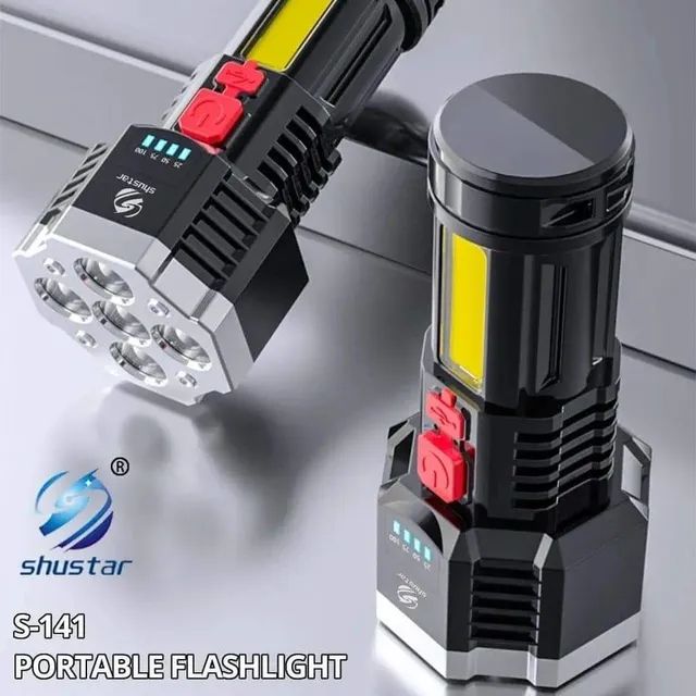 Lanterna tática recarregável USB completa com vários modos de luzes  - Foto 3