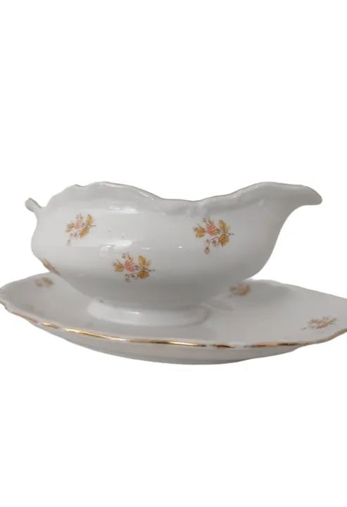 Antiga Molheira C/ Presentoir Fixo Porcelana Tcheca Flores - Foto 3