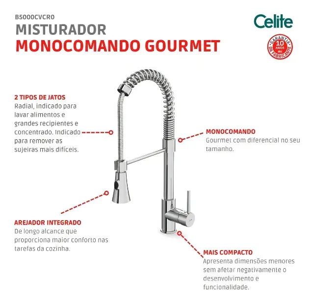 Monocomando Para Cozinha Gourmet Da Celite - Foto 4