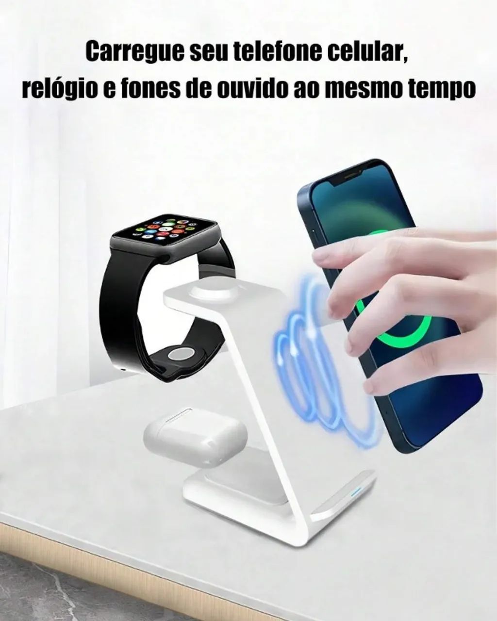 Carregador de Indução Wireless Inova 15W 3 em 1 CHAR-12467 Original - Foto 3