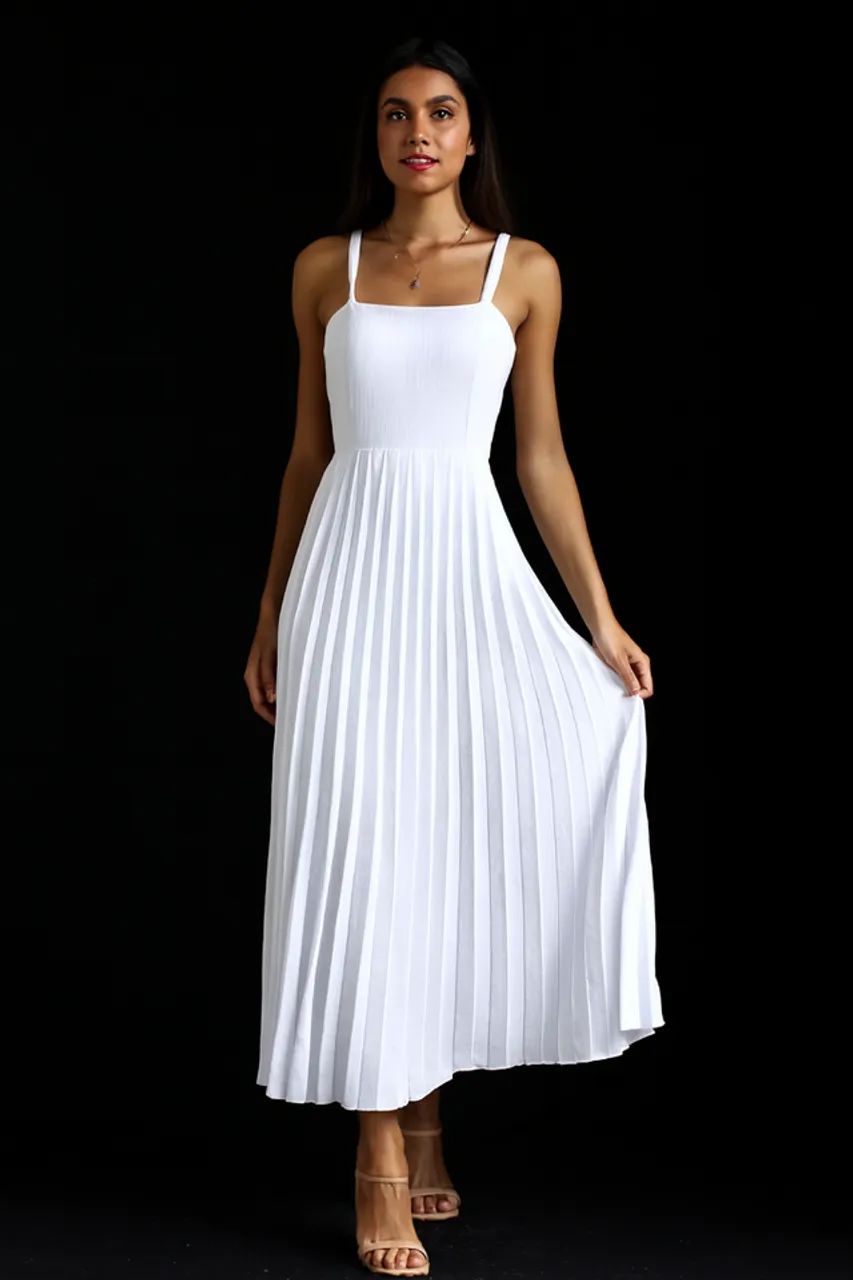 Vestido com saia Plissada, amarração nas costas - Foto 2