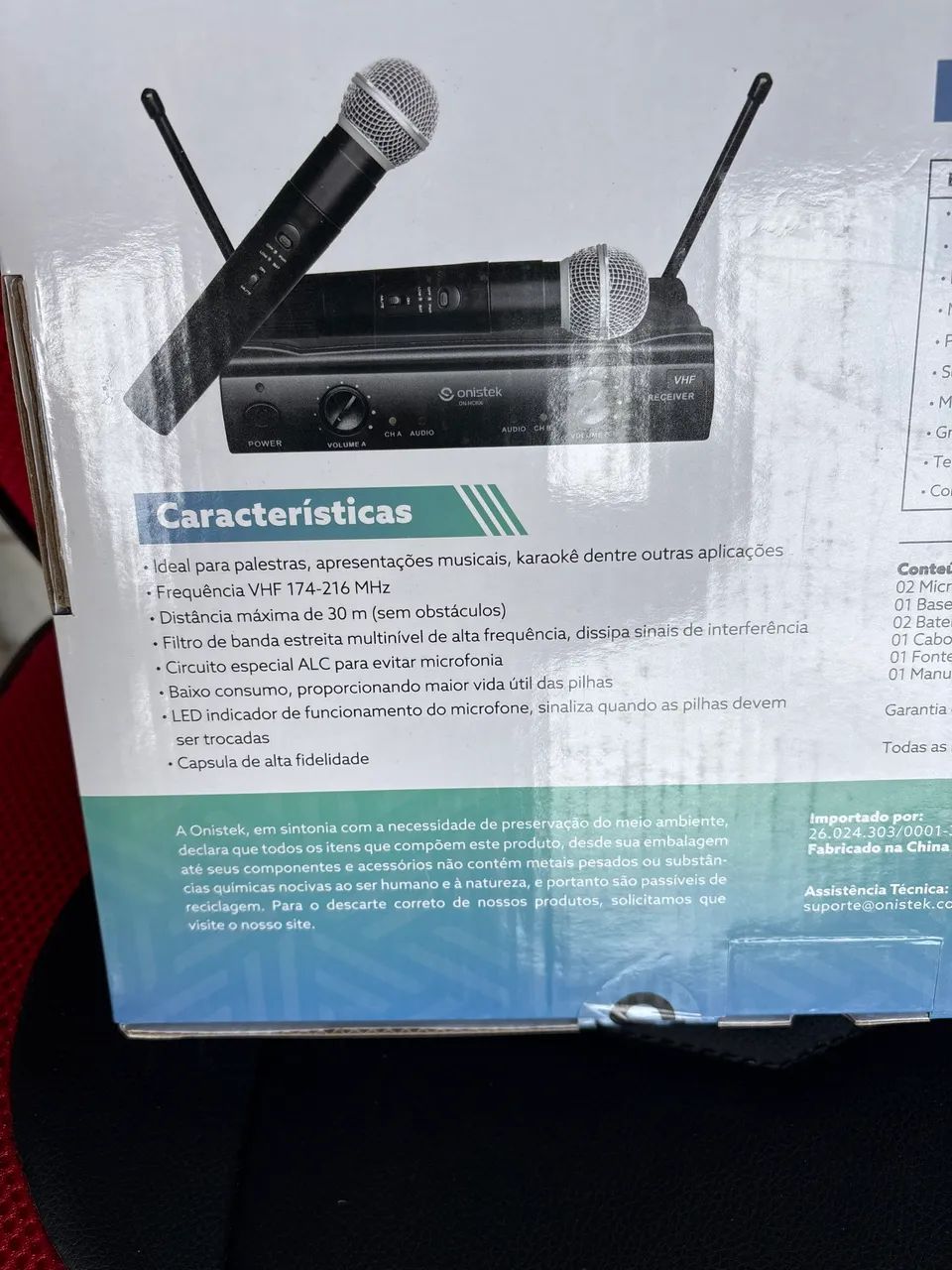 Microfone Duplo Sem Fio Onistek MC806 - Foto 3