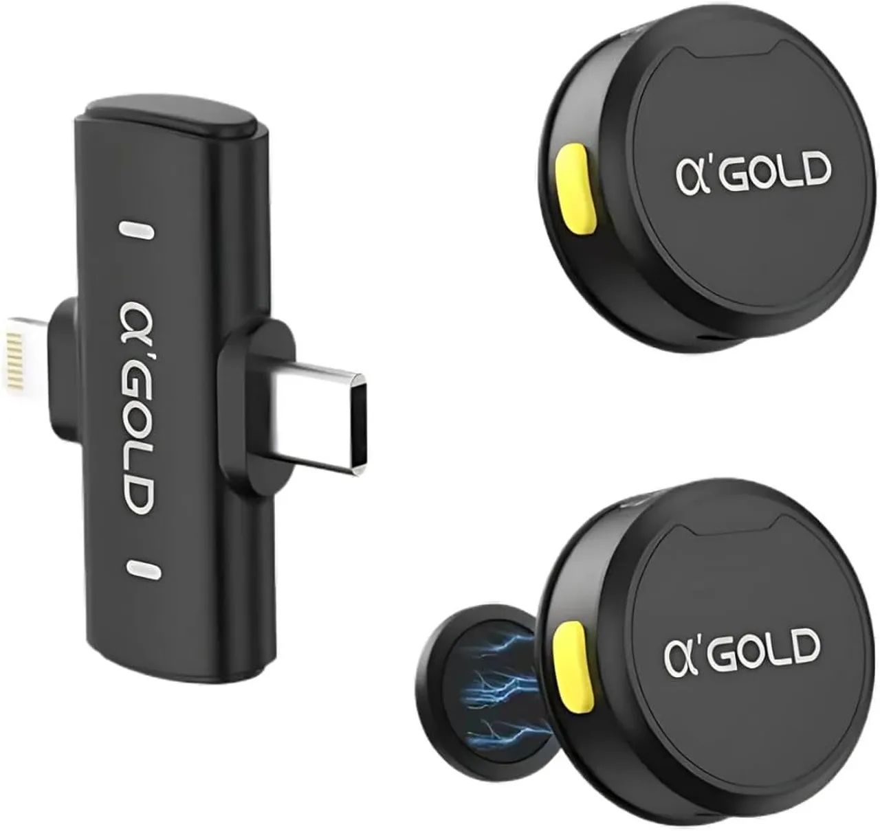 Microfone de Lapela 2 in 1 Samsung Motorola Iphone Xiaomi Type-c  e lightning