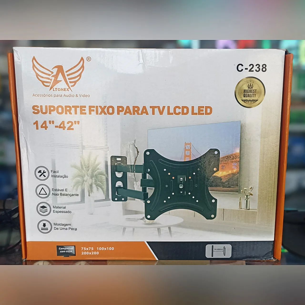 Suporte de tv 14" a 42" (Honestidade e Qualidade Distribuidora JK Eletrônicos)