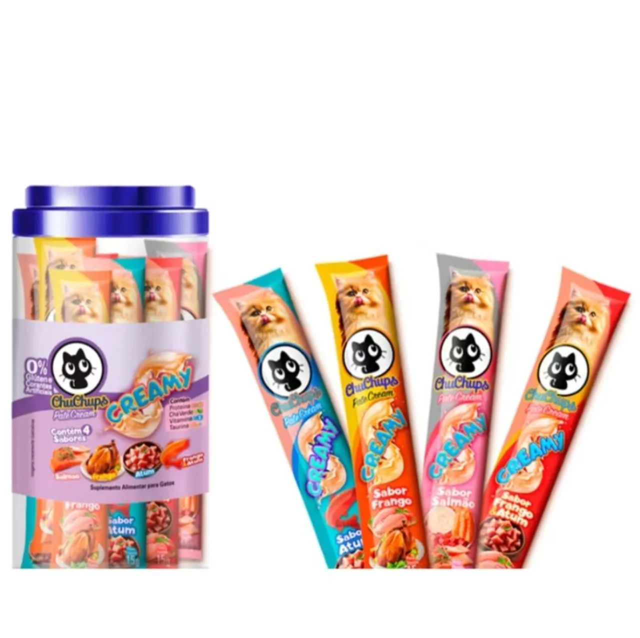 Pote Petisco Patê Chuchups Para Gatos 24 x 15g Truly Churu Sachê Ração - Foto 2