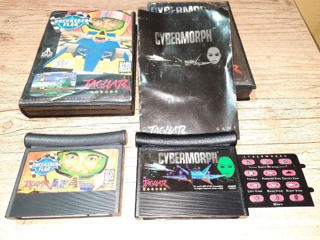 Jogos de Atari Jaguar Cybermorph e Checkered Flag, bem conservados, top