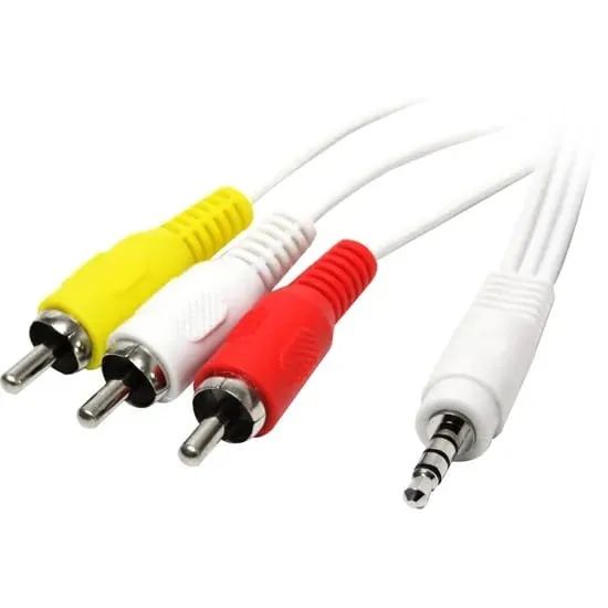 Cabo P2 x 3 Rca Macho 1,8m Cbrc0017 Branco Storm (Entrega Grátis)