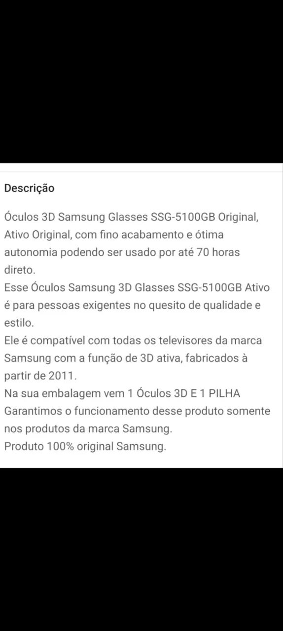 óculos 3d Samsung
