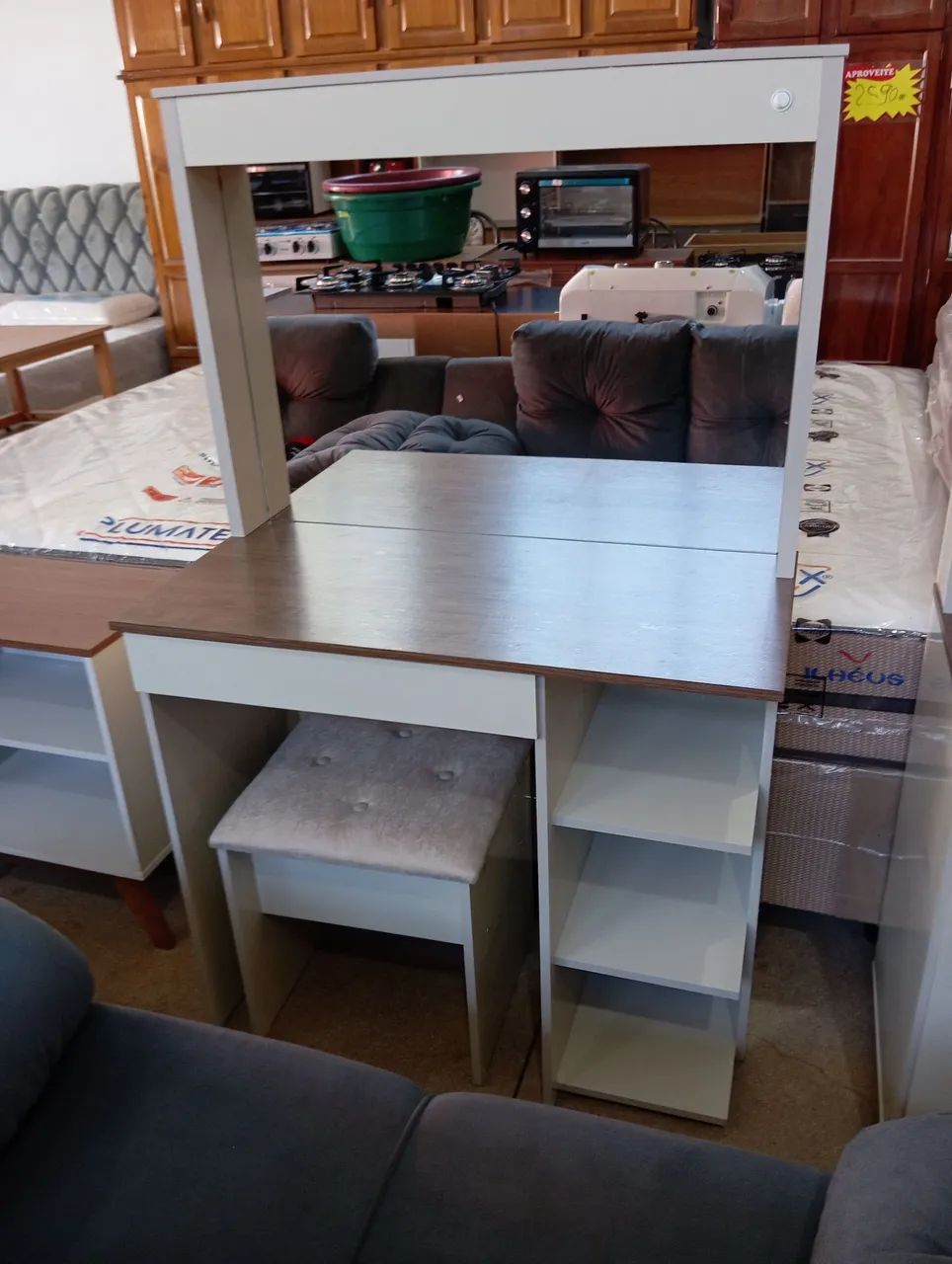 Penteadeira com espelho e banqueta - Foto 2