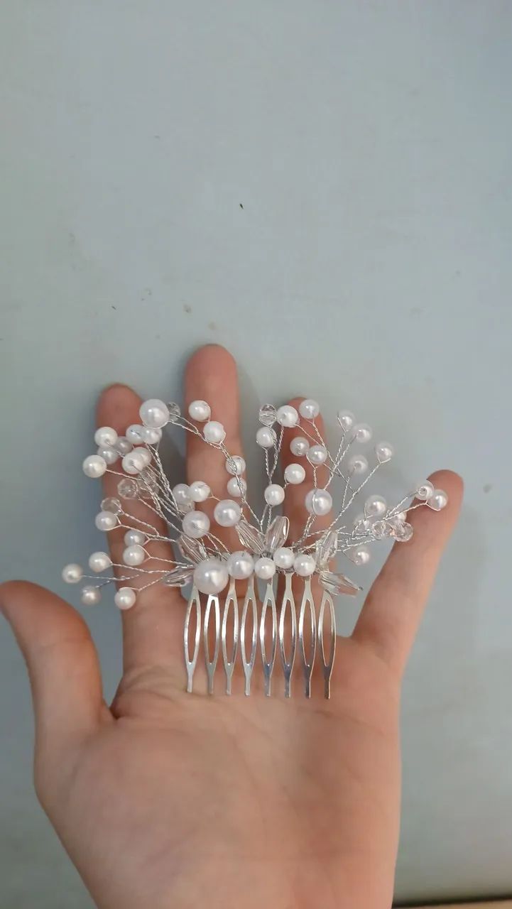 Grinalda acessório de noiva cabelo