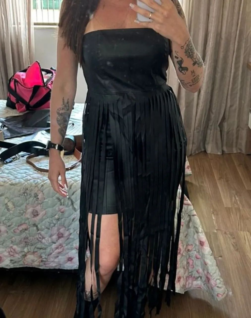 Vestido Rodeio Couro Franjas - Foto 3