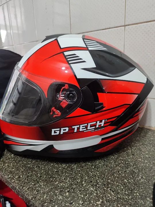 Capacete GP Tech - Novo - Vermelho 58 - Foto 8