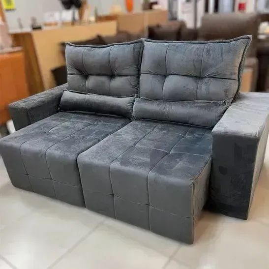 Sofá retratil e reclinavel cinza Estar