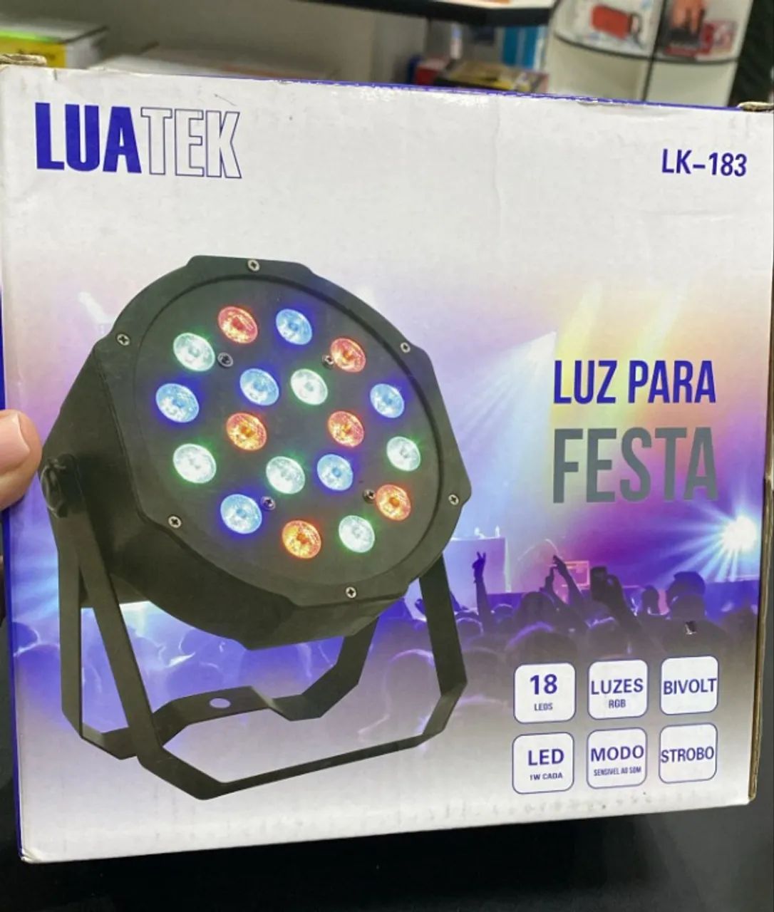 Refletor Strobo Canhão De 18 Leds LK-183 Rgb - Luatek Loja Coimbra Computadores Entregamos