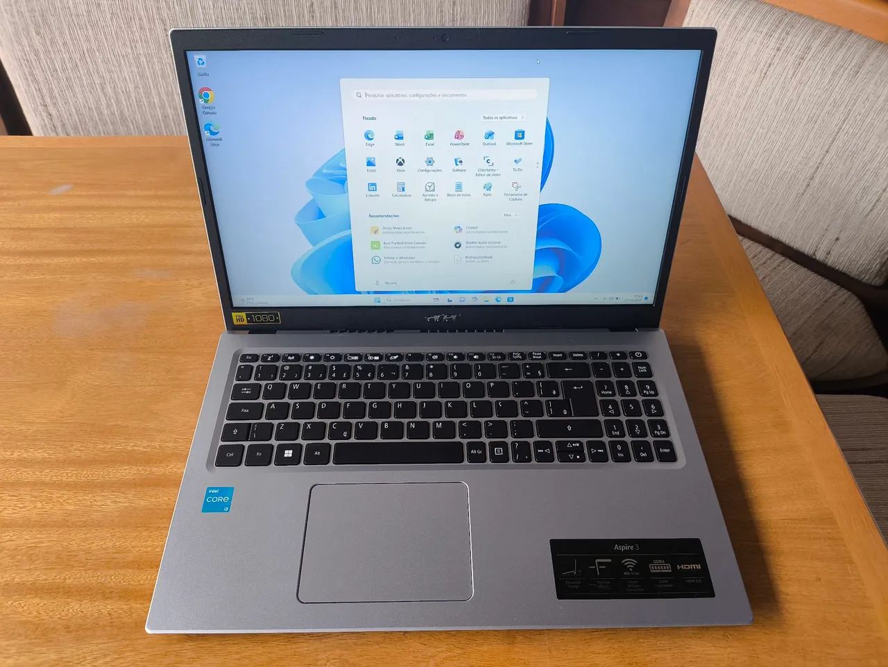 Notebook Acer i3 (11th), SSD M2 nvme de 256 GB, 8 de RAM, Windows 11, tela de 15.6" - Foto 2