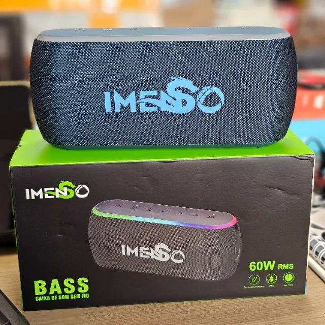 Esse Grave vai te impressionar Caixa Bluetooth 60W Ipx6 Led RGB até 15h