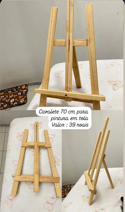 Cavalete 70 cm para pintura em tela