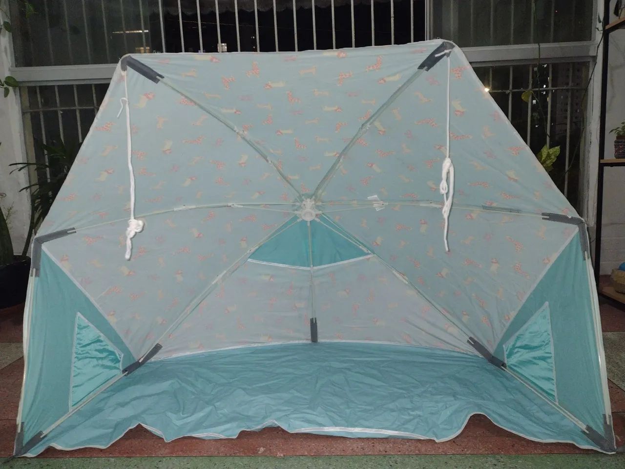 KIT PRAIA BEBÊ: barraca UV+50 e bóia Decathlon, bomba e piscina inflável