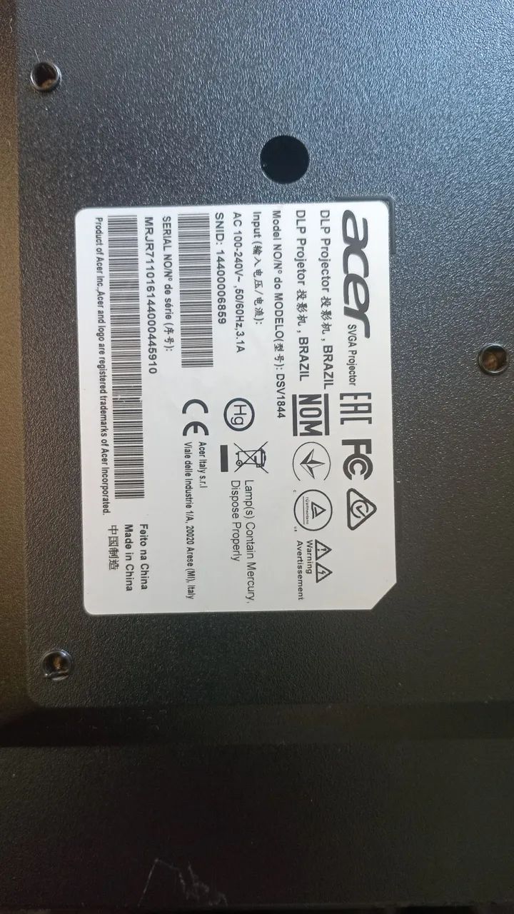 Projetor Acer em excelente estado - Aceito Cartão - Foto 6