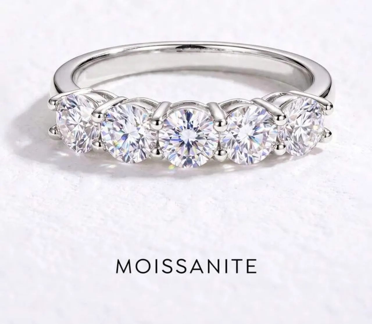 Anel de Moissanite tamanho 17