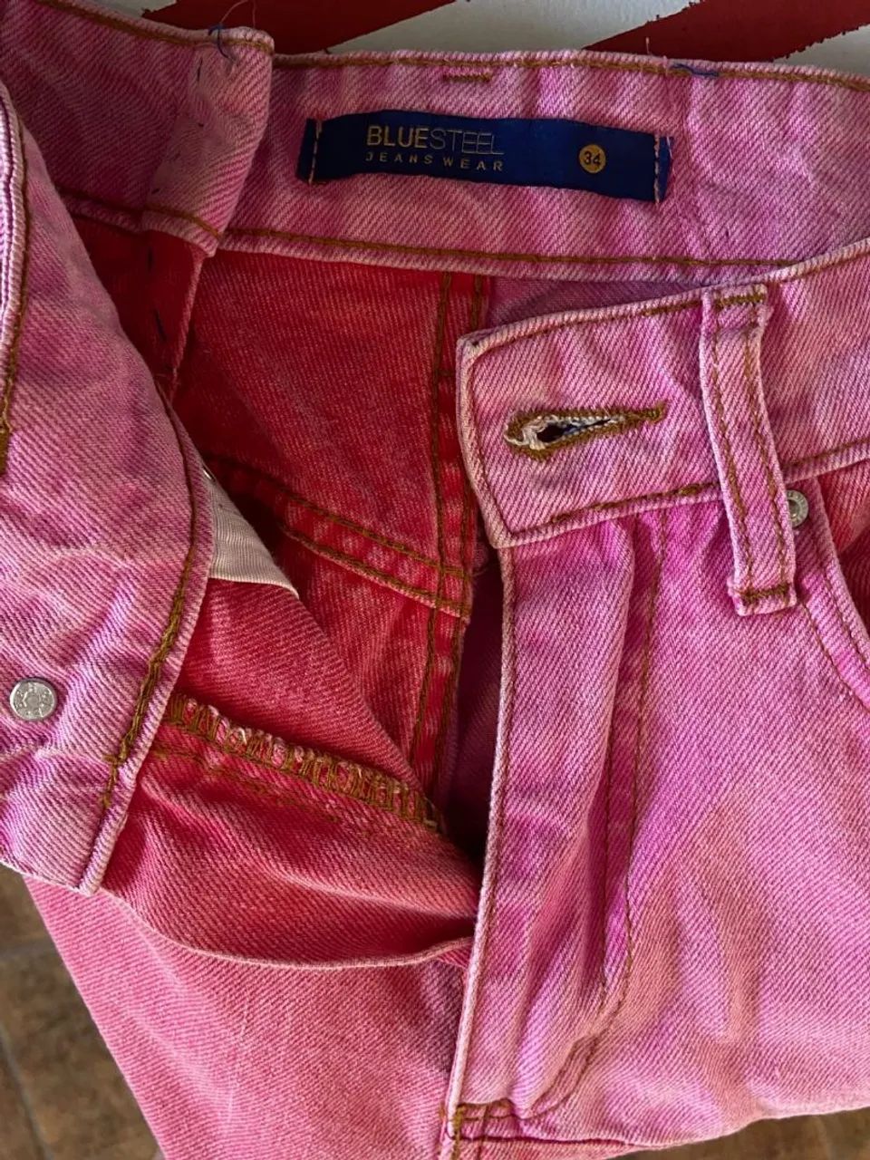 Calça wide leg de retalhos rosa - Foto 3