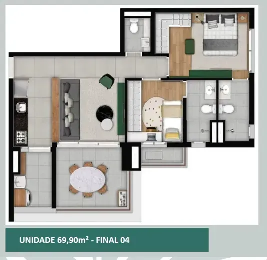 PLANTA 69m²