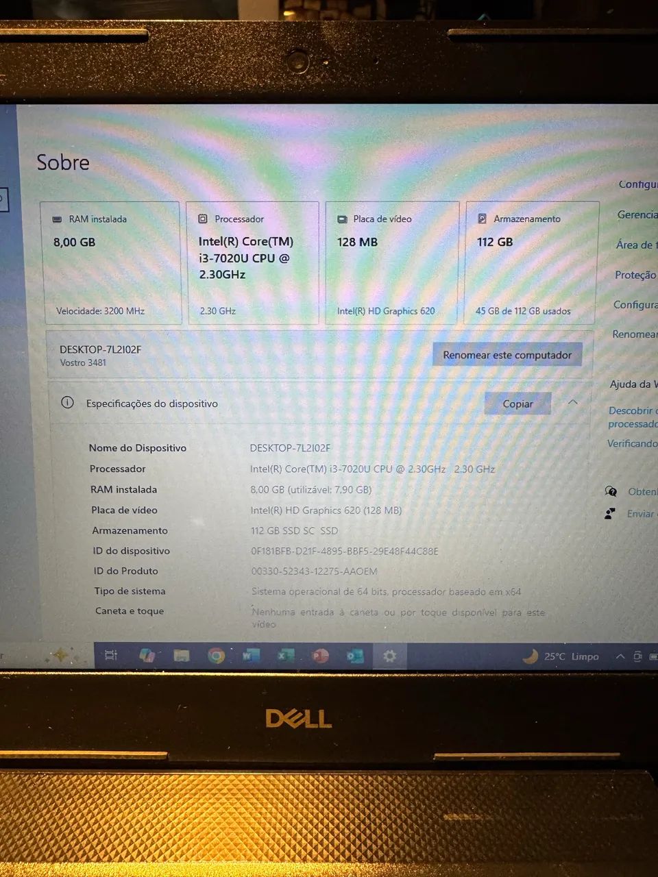Notebook DELL I3 7ªgen SSD - BARATO!! OPORTUNIDADE - Foto 5