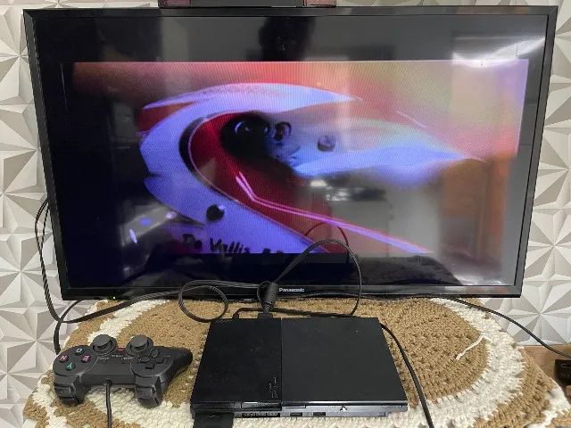 PS2 Slim com Controle - Leitor Funcionando Normalmente - Foto 4