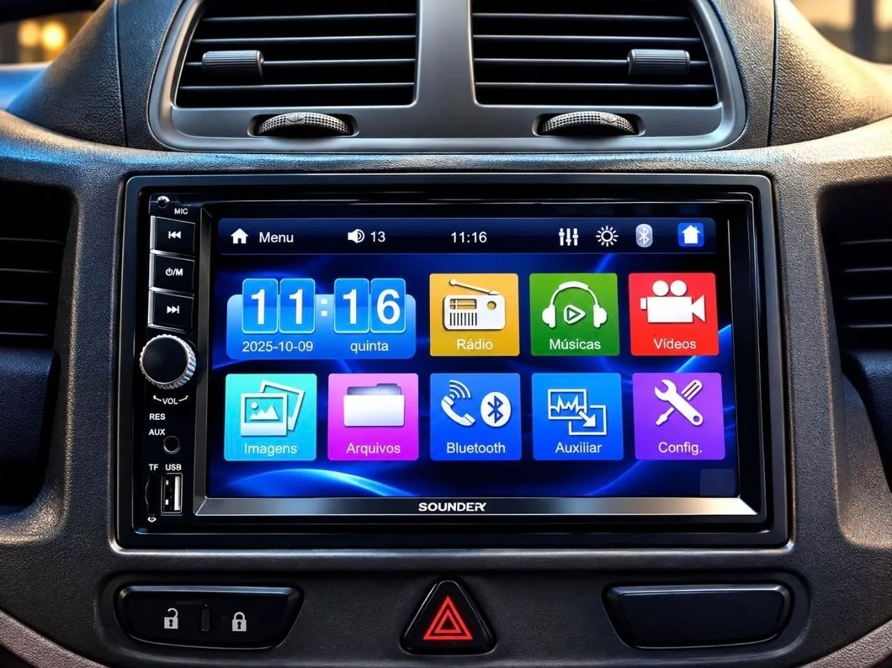 Central Multimídia First Option 7810h Com Espelhamento E Bluetooth Cor Preto - Foto 2