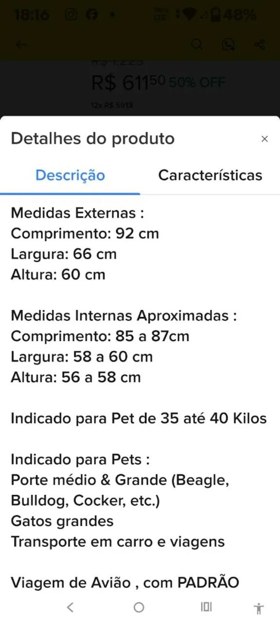 Caixa de transporte para Pet N°5  - Foto 2