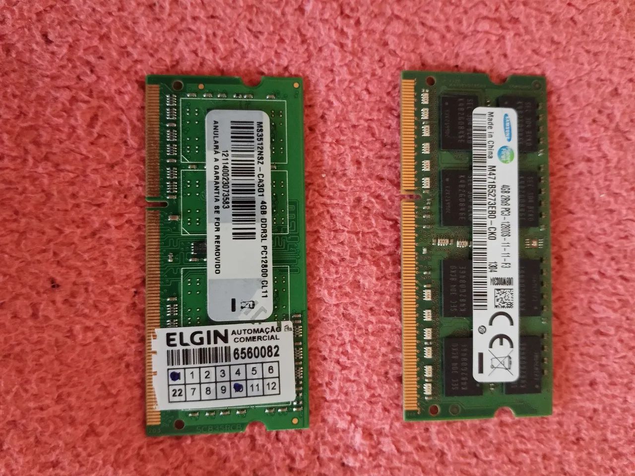 2 memórias ram ddr3 para notebook funcionando 