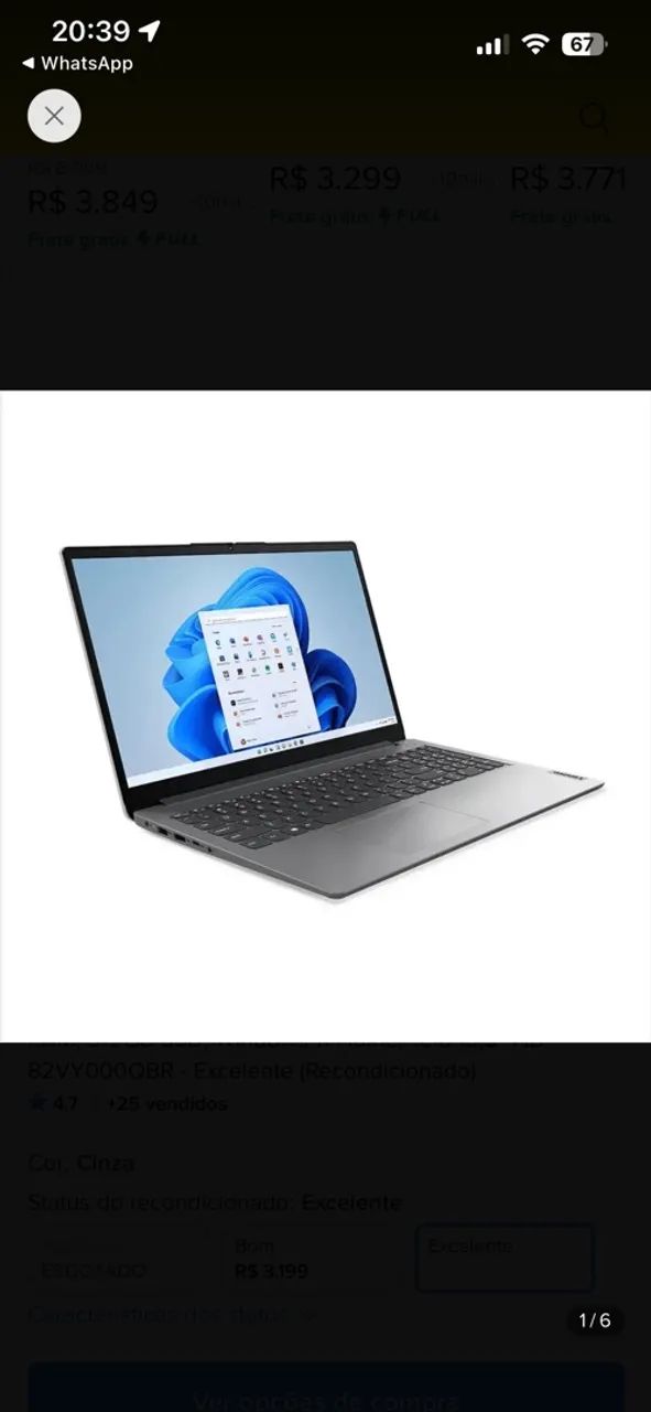 NOTEBOOK LENOVO 256SSD  - Foto 5