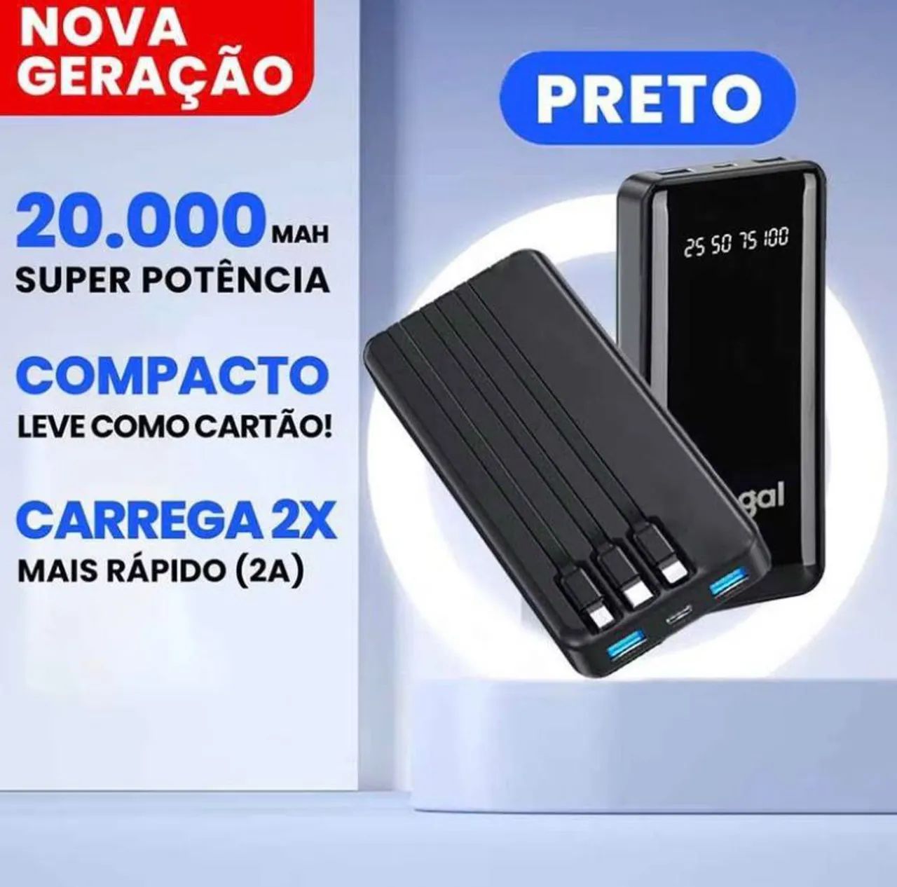 Carregador Portátil com 3 entradas - Foto 3