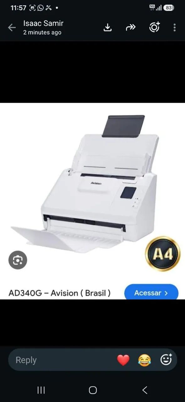 Digitalizadora Nova na Caixa