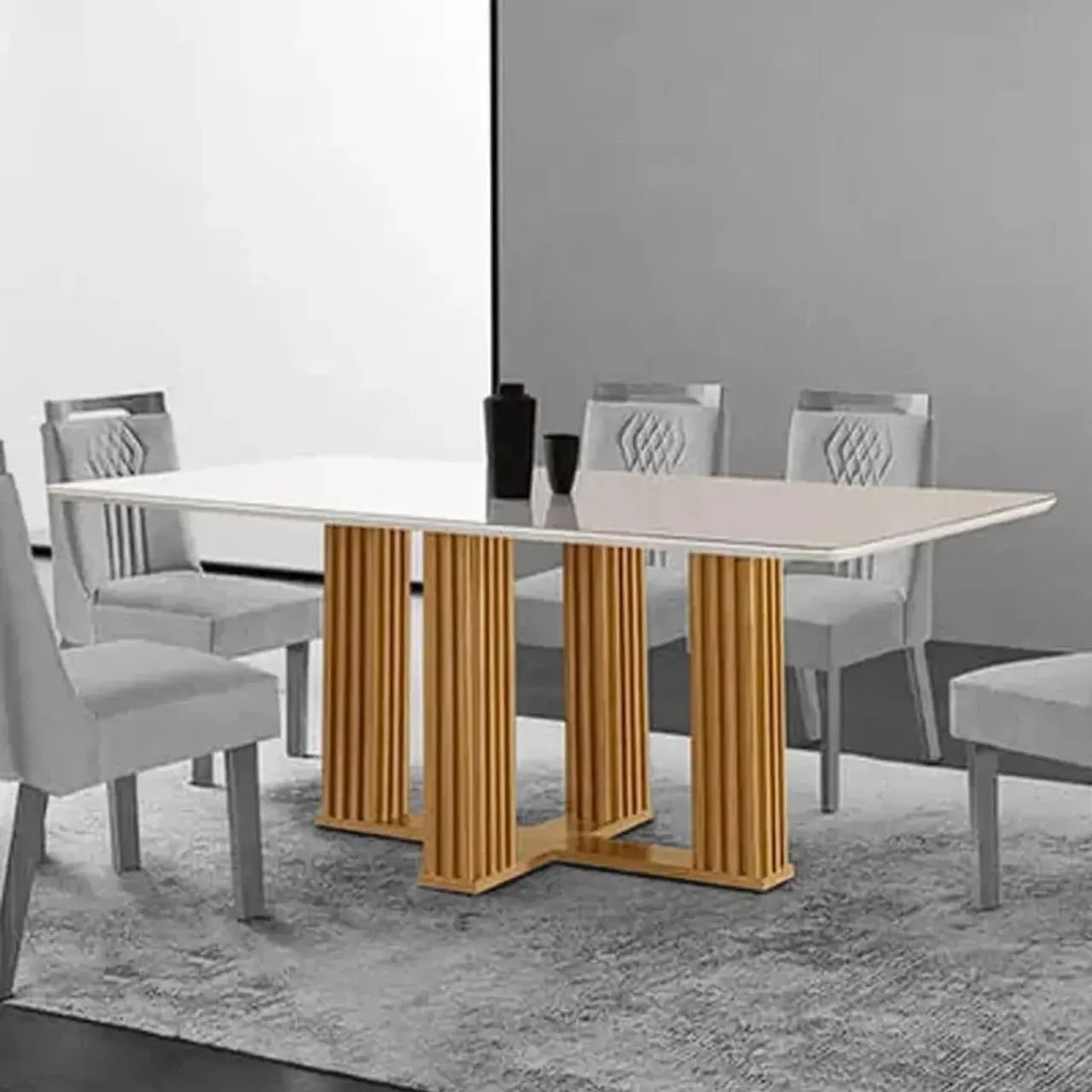 ? MESA FLORENÇA 120x80 COM VIDRO | MODERNA | LJ MÓVEIS - Foto 3